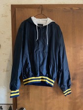 Vintage Holloway Jacket Men's M Navy/Yellow 1/4 Zip Hooded Windbreaker 90s Lined
