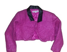 Vtg 1980s Mohair Bolero Pink Cropped Jacket By Designer B. Seidensticker