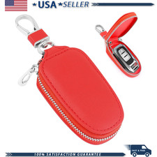 Universal Car Key Case Holder Pu Leather Zipper And Keychain Suv Truccolor Red Universal Car Key Case Holder Pu Leather Zipper And Keychain Suv Truccolor Red