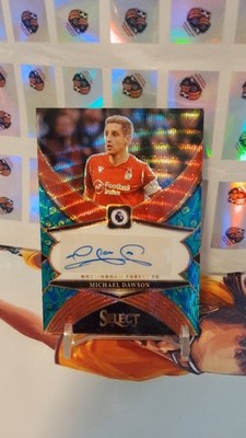 Michael Dawson Auto Panini Select Peacock Prizm Nottingham Forest Autogramm Auto