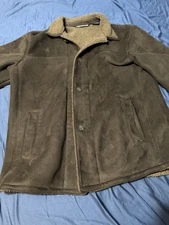 Weatherproof Men's XL Brown Faux-Suede Zip-Up Workwear Jacket Polyester