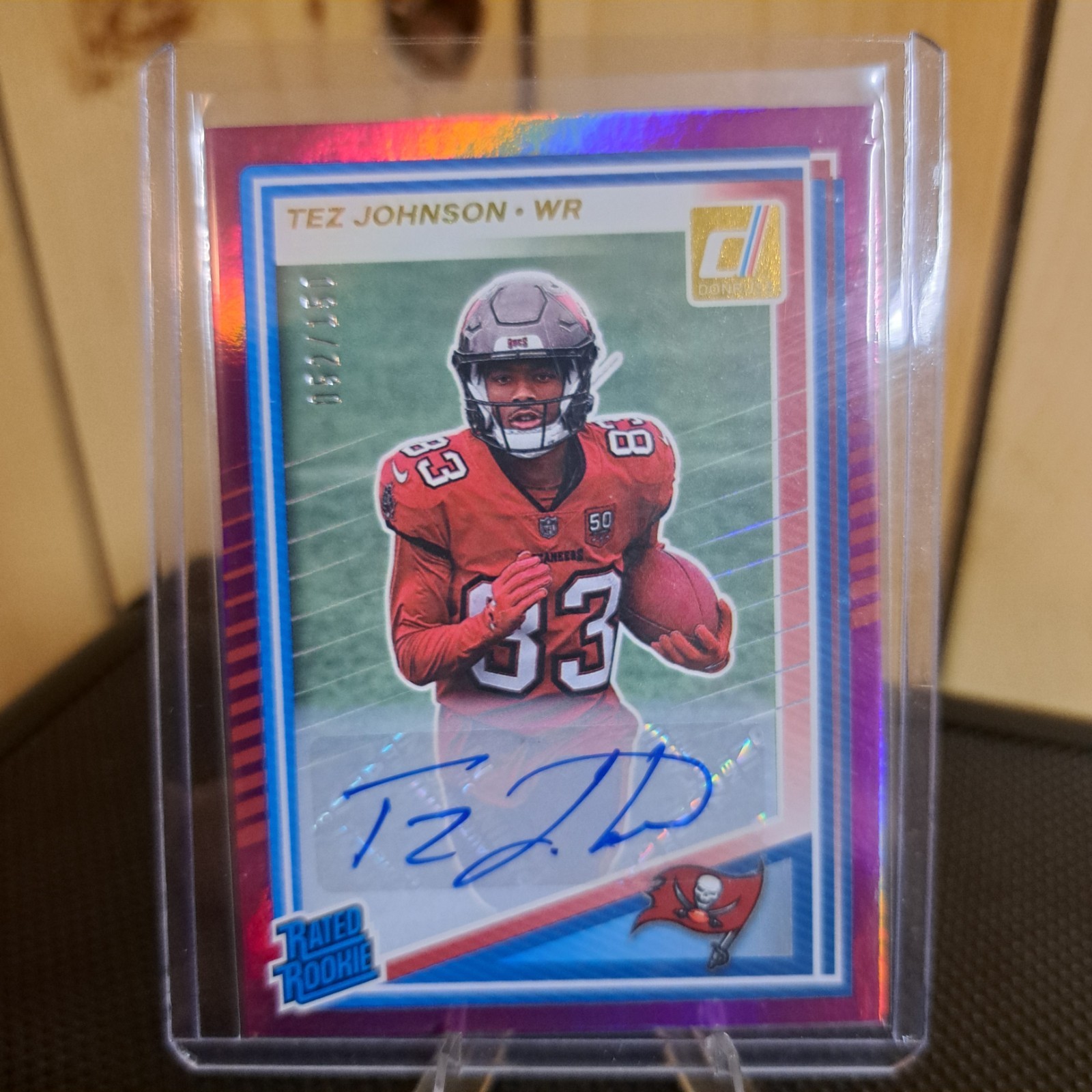 2025 Panini Donruss - Rated Rookie Tez Johnson #313 Purple Autographs /150 (AU,