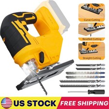 Jigsaw for Dewalt 20V Battery, Cordless Jig Saw Tool, Brushless Motor, Variab