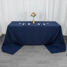 90x156-Inch NAVY BLUE RECTANGULAR Premium Polyester Tablecloths Restaurant