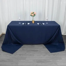 90x156-Inch NAVY BLUE RECTANGULAR Premium Polyester Tablecloths Restaurant