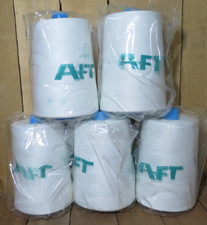 LOT OF 5 AFT Polyester Thread Size TEX60S LARGE WHITE TUBE 32 OZ SPOOL