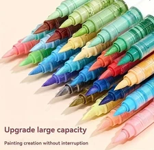 120 (5 sets 24) Paint Brush Markers Red, Orange, Green, Blue & Purple Series