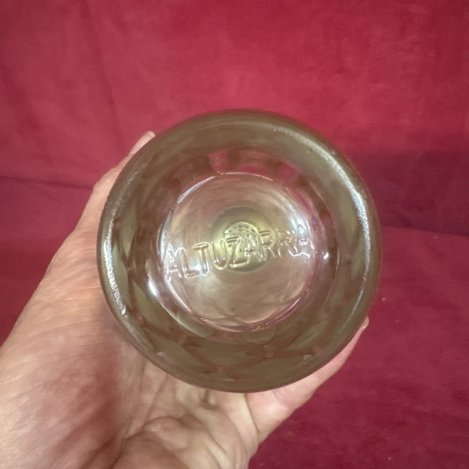 Coctelera Martini de celosía de oro Joseph Altuzarre vintage de vidrio de oro de 18 quilates (i10) Foto 4 de 4