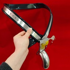 Male Adjustable Chastity Belt Cage Locking Device Bondage Underwear Restraint