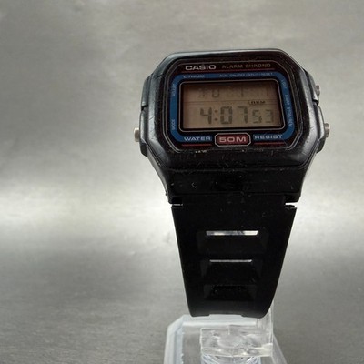 Casio W-71 Watch Men 37mm Digital Black Tone Alarm Chrono Octagon