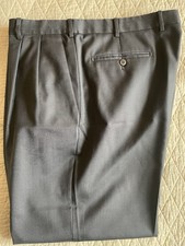 Zanella Made in Italy Vintage Pleat-Front Wool Nailhead AUSTIN Trousers Size 40