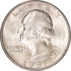 1951-S 25c Washington Silver Quarter ~ Uncirculated