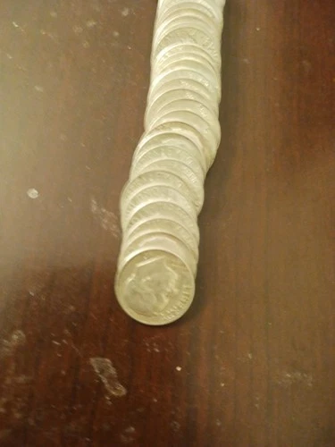 ROLL OF 50  1964 ROOSEVELT SILVER DIMES. AU-BU