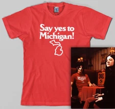 Yes To Michigan Shirt, say, detroit, jack white stripes, great lakes state, gift