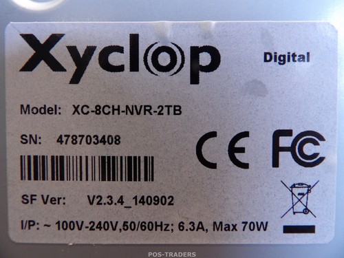 Xyclops XC-8CH-NVR-2TB Network Video Recorder PoE 8-Channel CCTV - 2TB HardDrive - Afbeelding 9 van 9