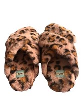 Women  s Toms Susie Cheetah Faux Fur Slippers Pink Brown Size 8