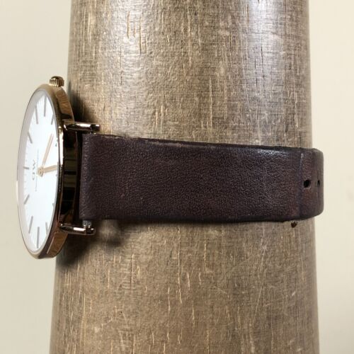 Daniel Wellington Women Gold Tone 36mm Brown Leather Quartz Analog Watch 7 1/4" - Picture 3 of 13