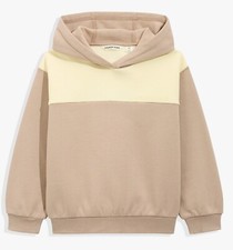 Country Road Boys Spliced Hoodie Size 5, 7 8 Beige / Yellow Colourblock Jumper