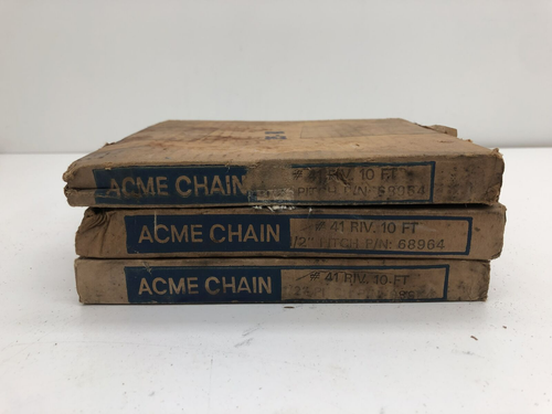 (QTY 3) Acme Roller Chain 68964 1/2