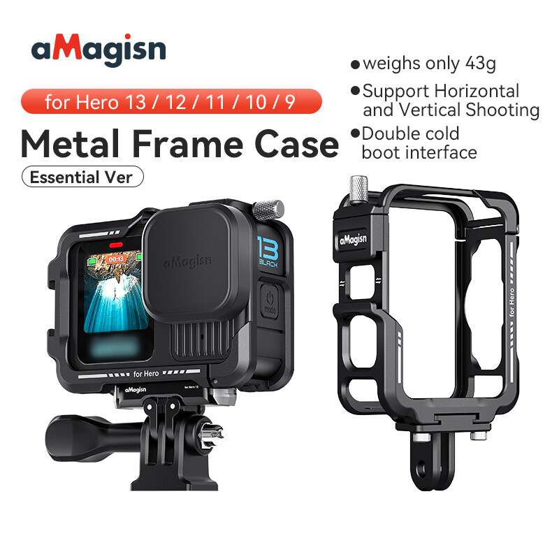 Aluminum Frame Cage for GoPro Hero 13 12 11 10 9 Versatile Mounting Protection-image