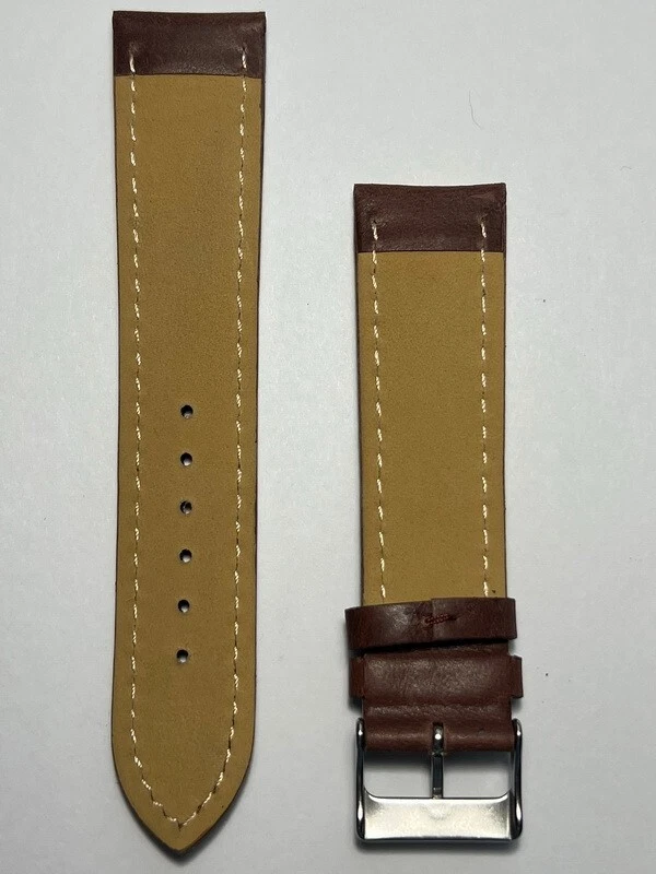 Reloj Pulsera Swiss 22 mm Marrón Cuero Genuino Hombre Correa ¡¡NUEVO!!! Foto 2 de 3