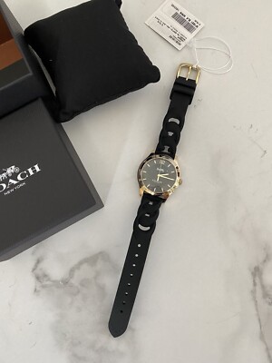 Coach Maddy Watch, 34 Mm Color Black Coach Maddy Watch, 34mm Gold tone case and Signature rubber  main image 2