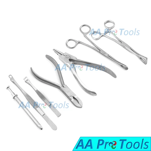 7pcs Stainless Steel Body Piercing Kit, Body Art For Tattoo Beauty Salon DS-1115 - product listing photo