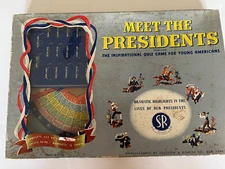 Vintage 1950 Selchow & Righter MEET the PRESIDENTS Game complete, original box