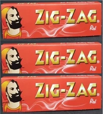 3 Packs Zig Zag Red Rolling Papers w/o cut corners Best Price USA SHIPPED