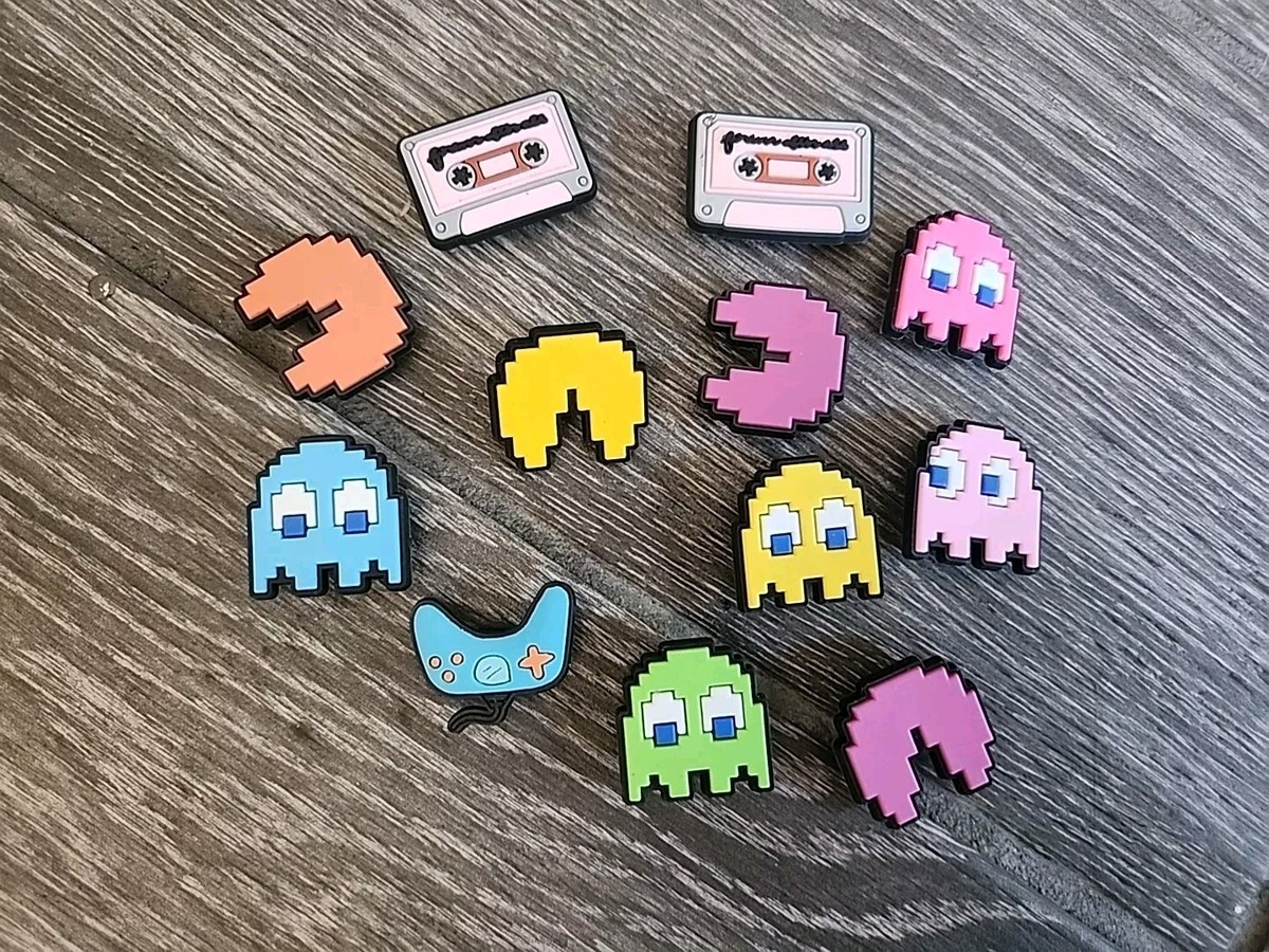 Gaming Pac Man Ms Set Of 12 - Jibbitz Charms For Crocs shoes Tape