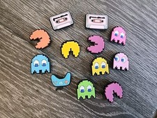 Gaming Pac Man Ms Set Of 12 - Jibbitz Charms For Crocs shoes Tape Cassette