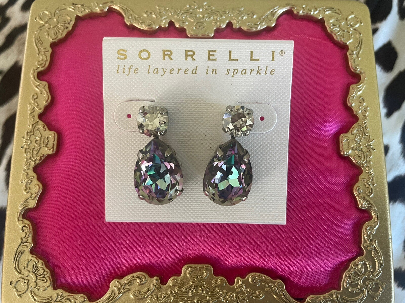 Sorrelli Teardrop Onyx Earrings Purple Lotus Antique Silver Lt. Vitrail $65