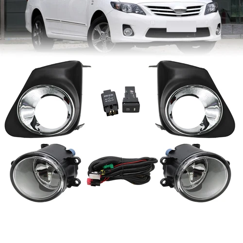 For 2011 2012 2013 Toyota Corolla Bumper Chrome Driving Fog Lights Lamps Pair - Picture 5 of 17