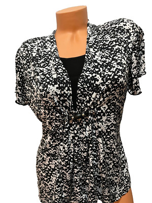 Notations Size Medium dual looking front beads  short sleeve top