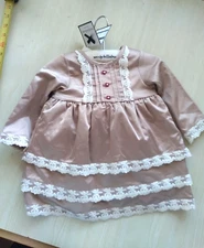 Wendy Bellissimo Baby Dress Size 9M NWT  Color:  Cocoa