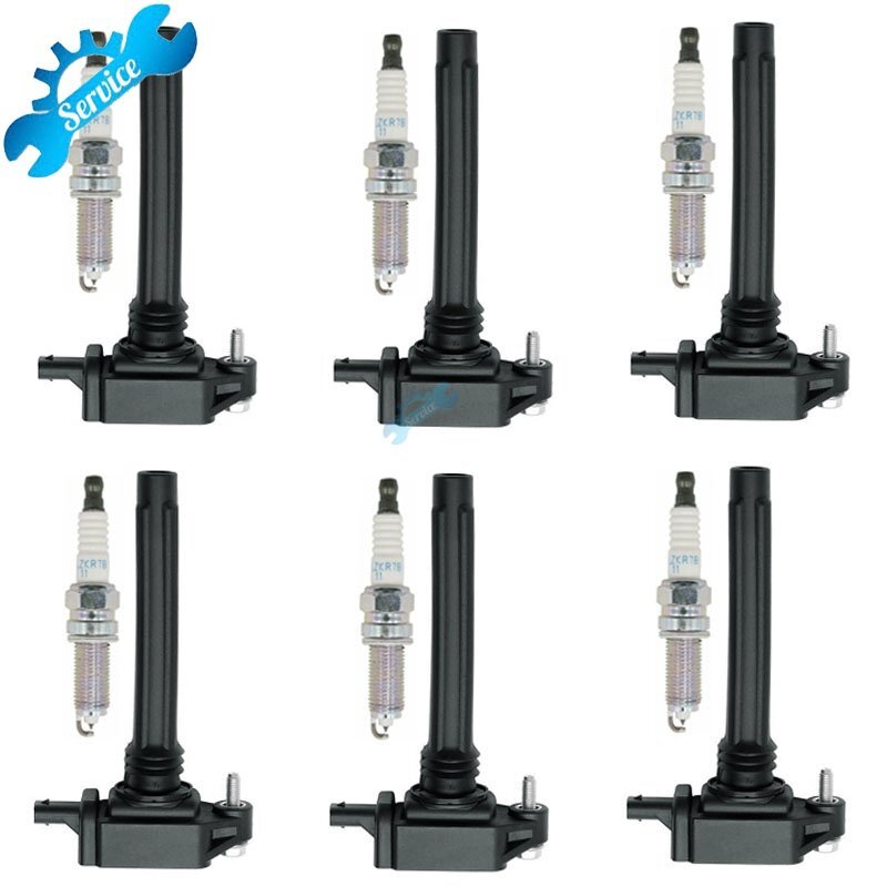 6x Ignition Coils + 6x Spark Plugs Set for Chrysler Dodge Jeep Ram 3.2L