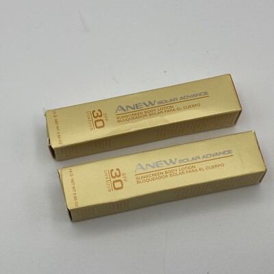 Avon Anew Solar Advance Sunscreen Body Lotion. SPF 30 UVA/UVB 0.50 oz 2X New