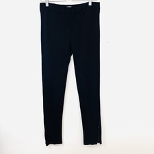Vince Pants Woman 6 Black Knit Stretch Pockets Tapered Ankle Zippers Casual
