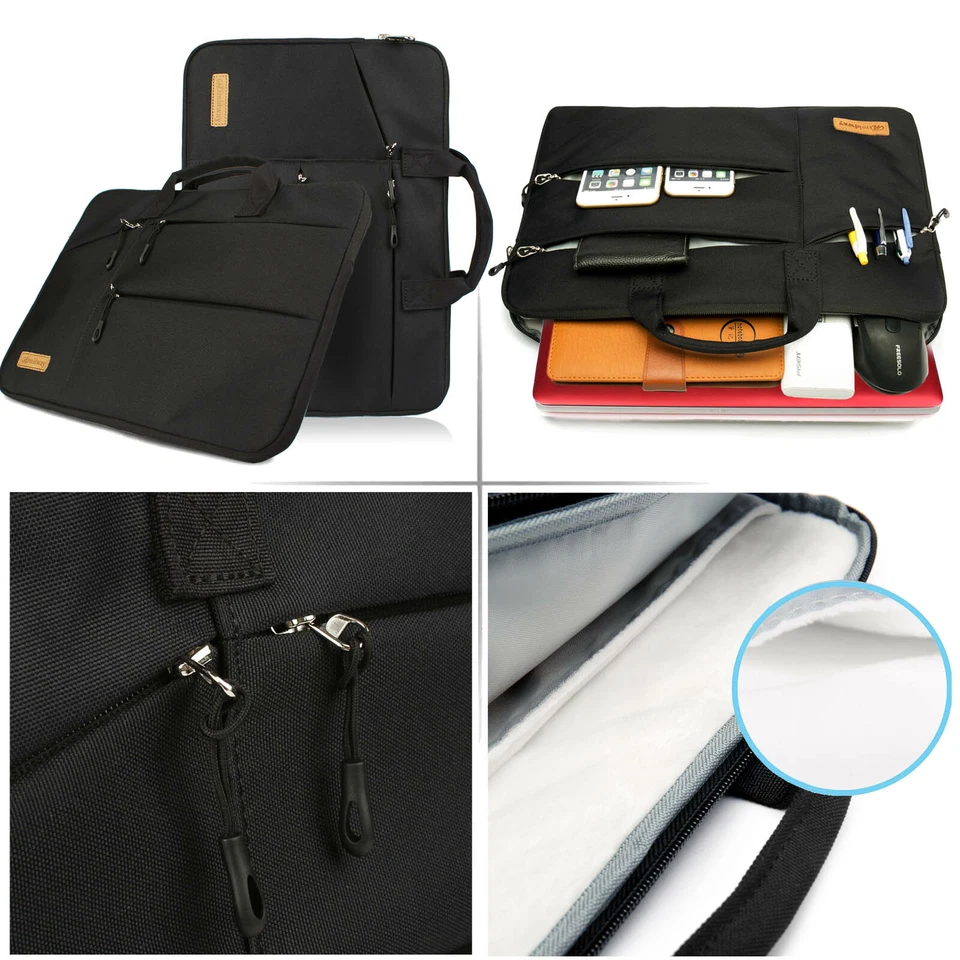Bolsa de mão para laptop 13" 14" 15.6" bolsa estojo à prova d'água à prova d'água bolsas duráveis - Imagem 4 de 4