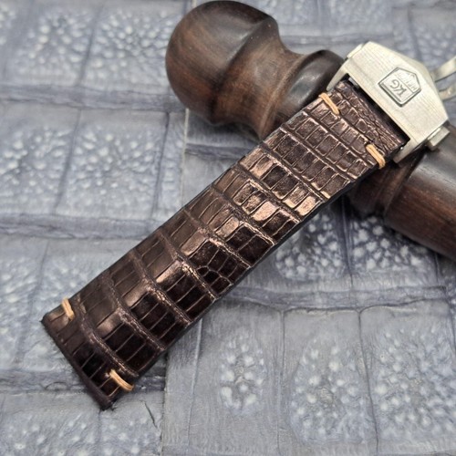 22mm/18mm Lizard Leather Watch Band Exotic Leather Minimalist Design - Picture 5 of 10
