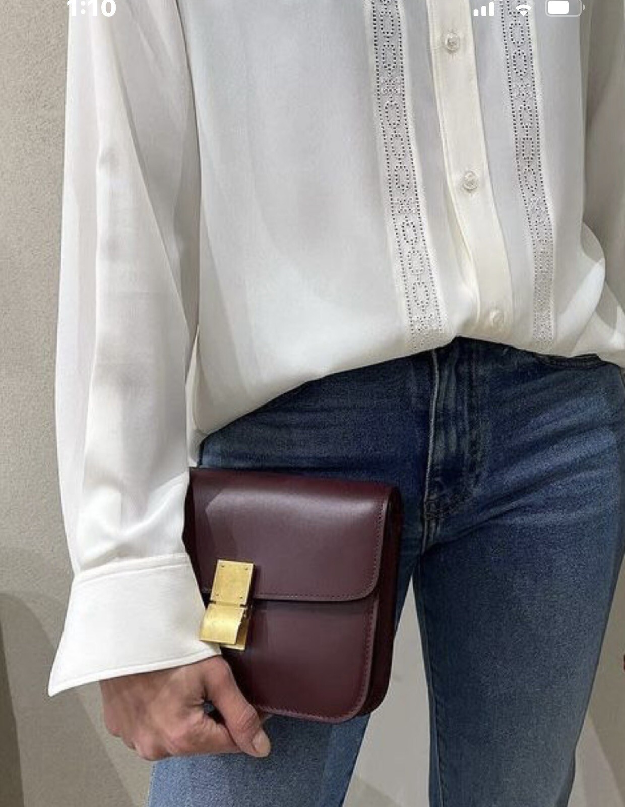 Authentic CELINE Classic BOX Small CROCODILE Skin… - image 8