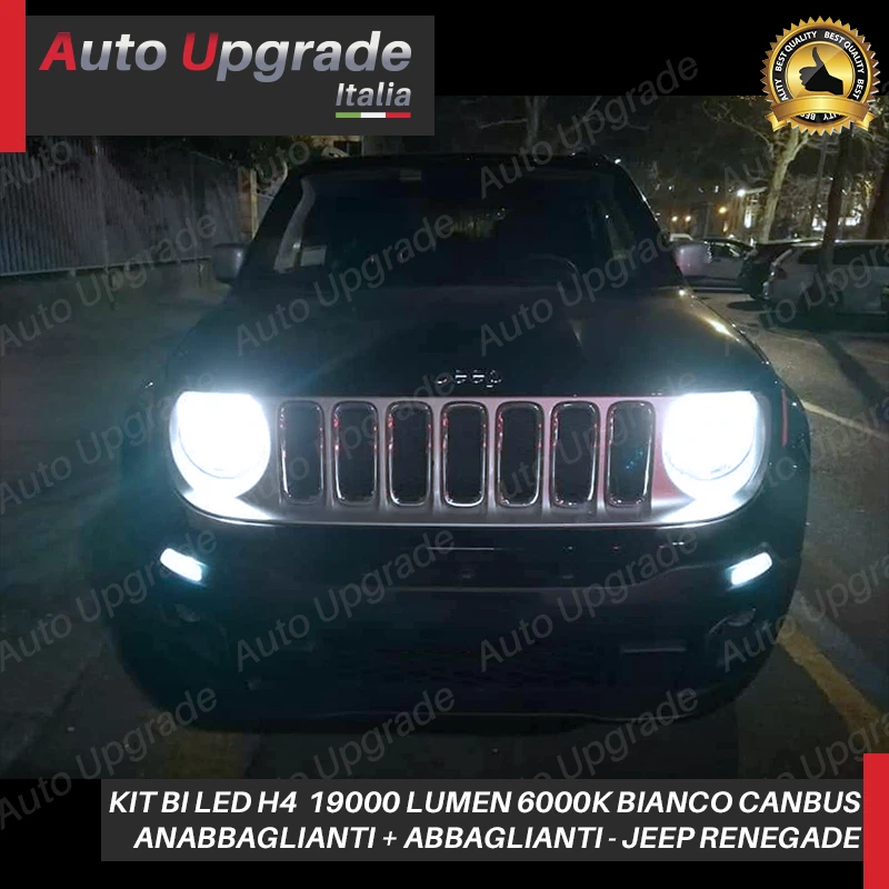KIT FARI FULL LED PER JEEP RENEGADE H4 ANABBAGLIANTI + ABBAGLIANTI E LUCI DIURNE - Immagine 2 di 4