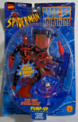 Toy Biz Spider-Man Web Splashers Wet Suit Spider-Man W/Pump Up