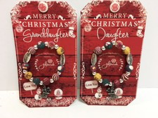 New Jilzarah Merry Christmas Holiday Granddaughter Clay Bead Child's Bracelet