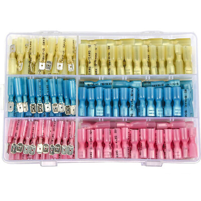 220x Waterproof Heat Shrink Spade Wire Connectors Electrical Crimp Terminals set