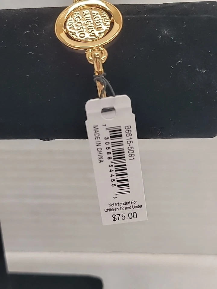 Pulsera Brazalete Carolee Nueva York Tono Dorado Mes de Agosto Piedra Gema Verde Claro Foto 3 de 4