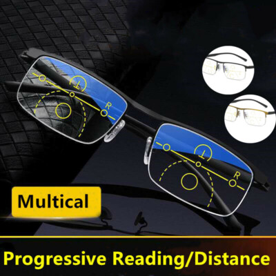 Blue Light Blocking Progressive Multifocus Reading Glasses Far And Near +1.0+4.0