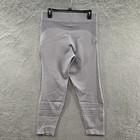 Adidas Women Seamless Gray Running Training Yoga Mesh Panels Leggings Jogging L