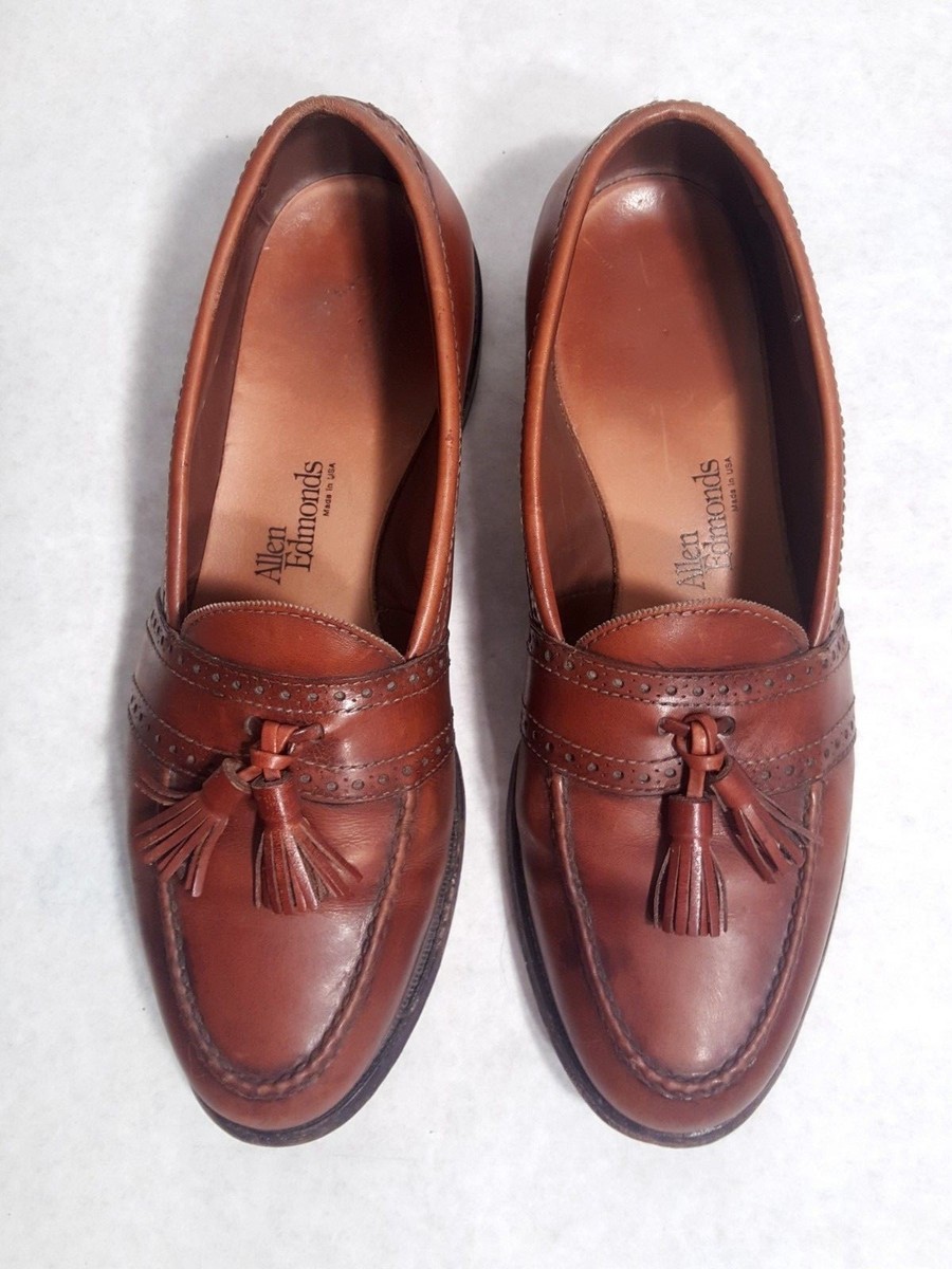 Allen Edmonds Harvard Brown Leather Tassel Brogue Loafers 