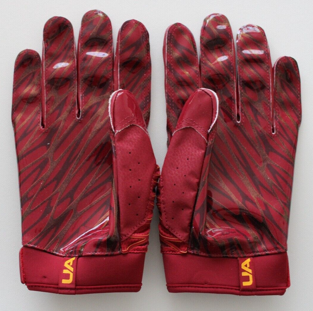 Under Armour Spotlight Football Gloves Men's 2XL Maroon | eBay